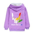 thumbnail image 3 of Share the Love Girls' Hoodie Boys' Pure Cotton Double Layer Plush Thickened Non Inverted Zipper cardigan Cotton Jacket, Suitable for Children Aged 5-12, 3 of 3