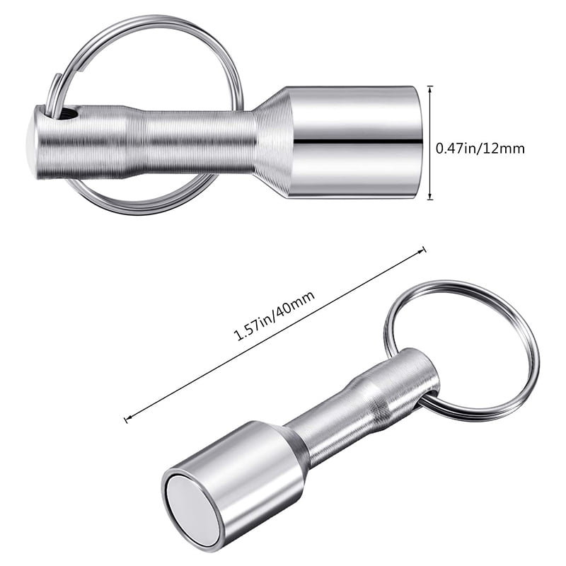 1pc 12mm Metal Neodymium Test Magnet Keychain Split Ring Pocket Keyring Gift