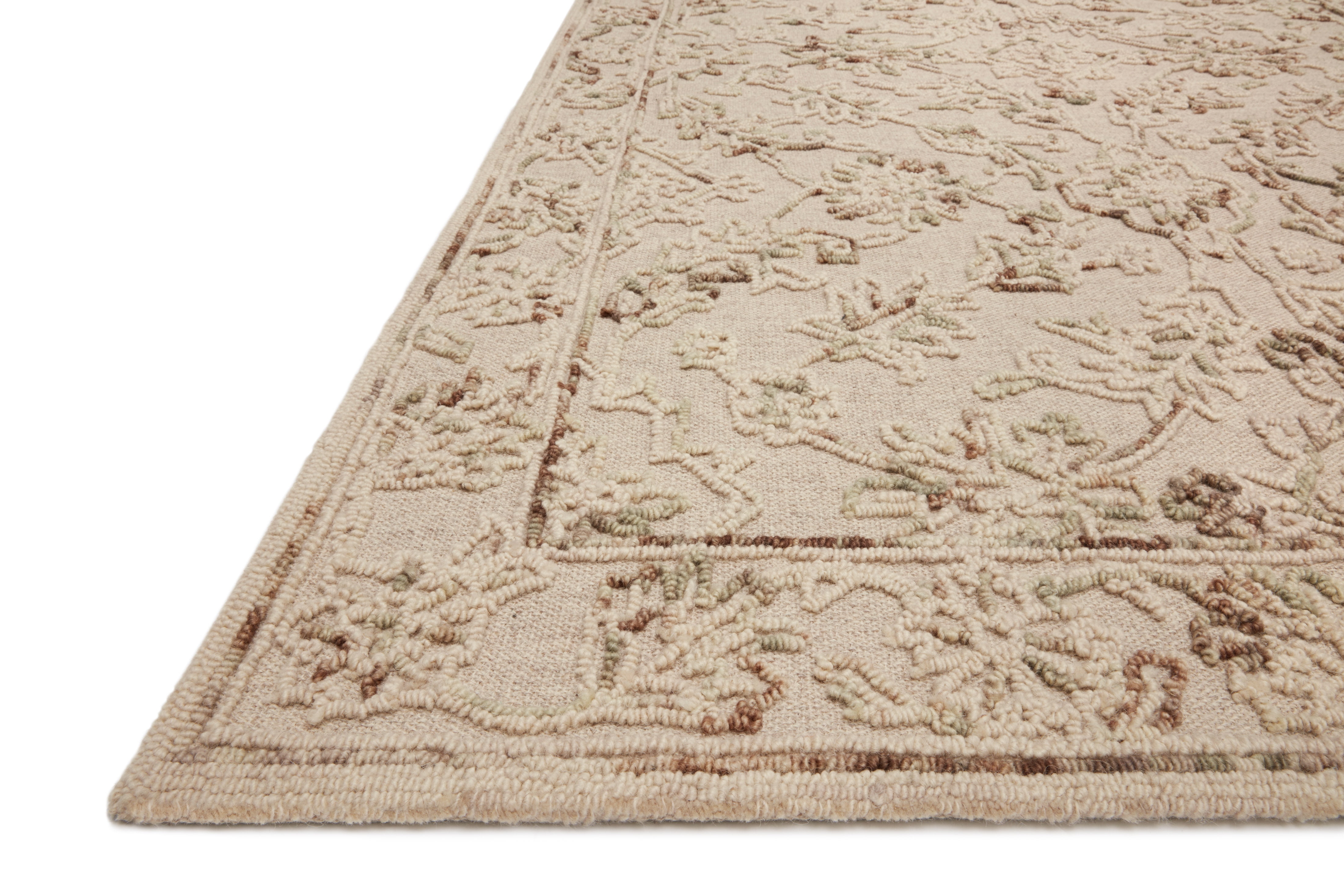 Loloi Halle Floral Traditional Area Rug, Off-White, 5'.0" x 7'.6"