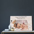 thumbnail image 2 of Custom Canvas Prints Pastel Happy Birthday Baby Personalized Photo Image Collage DIY Framed Kit Wall Art Picture Room Decor 16x20 inch, 2 of 6