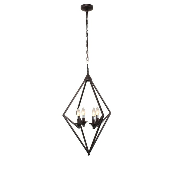 RADIANCE Goods Transitional 4 Light Rubbed Bronze Ceiling Pendant 19.5" Wide