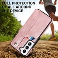 thumbnail image 5 of Design for Samsung Galaxy S22 Plus 5G Phone Case with Screen Protector Adjustable Wrist Strap Kickstand Credit Card Slot Slim Shockproof Hybrid Rugged Protective Cover for Women 6.6" Rose gold, 5 of 7
