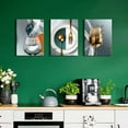 thumbnail image 4 of Canvas Wall Art for Dining Room Kitchen Wall Decor Teal Gold Wine Glass Pictures Abstract Wine Cups Paintings Geometric Kitchenware Posters Modern Home Decorations Family Bar Pub Artwork 12x16" 3 Pcs, 4 of 6