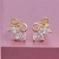 thumbnail image 2 of Swan Stud Earring 2Ct Marquise Cut Lab Created Diamond 14K Yellow Gold Plated, 2 of 2