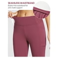 thumbnail image 4 of BALEAF Women's Fleece Lined Pants Yoga Pants Warm Thermal Winter High Waisted Straight Leg Leggings with 6 Pockets Wine Red XL, 4 of 7
