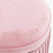 Impressions Vanity Hello Kitty Bow Storage Ottoman Bench, Pink Velvet with Gold Metal Legs