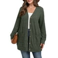 thumbnail image 2 of Cueply Women's Plus Size Sweater Long Sleeve Lightweight Cardigans Buttons Knited Casual Outwear Tops with Pockets 1X-4X, 2 of 9