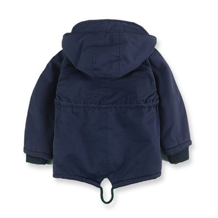 

Cathalem Coat for Baby Girls Kids Boys Girls Winter Thicken Coat Solid Hooded Jacket Toddler Windproof Thick Warm Melody Jacket Coat Navy 3-4 Years