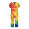 thumbnail image 7 of Prime Day Sales Today 2025!Viikei 2 Piece Womens Outfit Sets,Women-neck Short Sleeved Pajamas and Pants Set Casual Pajamas with Pockets Multicolor M, 7 of 7