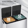 thumbnail image 5 of Goldensoil 16 Gallon Dual Compartment Stainless Steel Garbage Can with Foot Pedal, Silver, 5 of 7