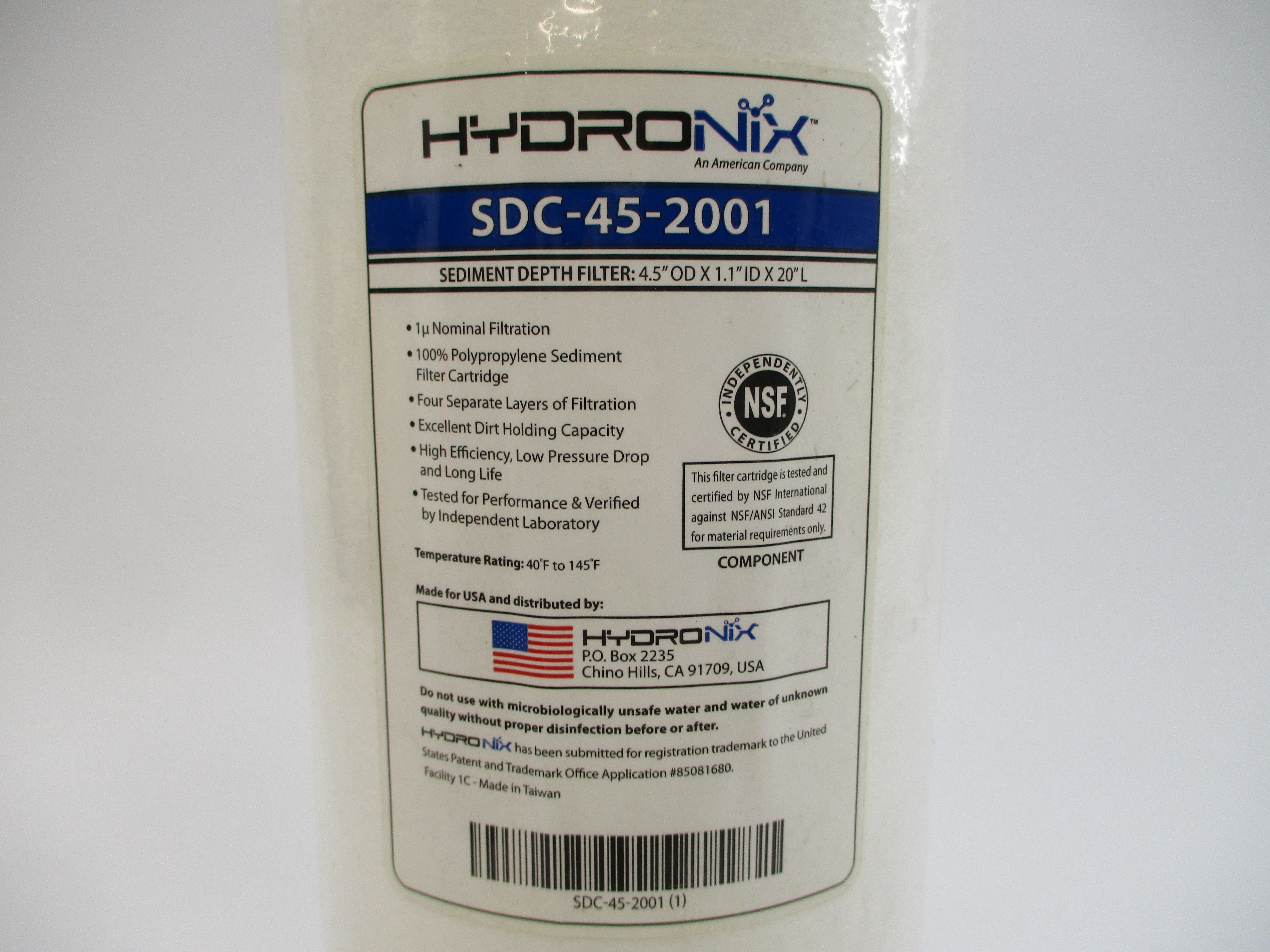 HYDRONIX SDC-45-2001 4.5"X 1.1"X20" NSMP