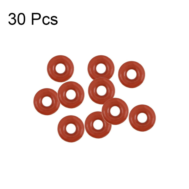 Uxcell Silicone O-Rings - 9.5mm OD, 7.5mm ID, 1mm Width, VMQ Red, Pack Of 10