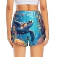 thumbnail image 2 of Lsque Colorful Underwater Plant Turtle Printed Women's Running Shorts with Liner Pockets,Elastic Quick Dry Workout Athletic Gym Yoga Shorts,Womens High Waist Shorts-Small, 2 of 9