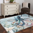 thumbnail image 3 of Hallway Runner Rug 2.7'x5', Coastal Octopus Long Non-slip Runner Rugs, Summer Beach Vintage Ocean Coral Washable Outdoor Indoor Throw Floor Carpet Mat for Living Room/Bedroom/Kitchen/Office/Laundry, 3 of 9