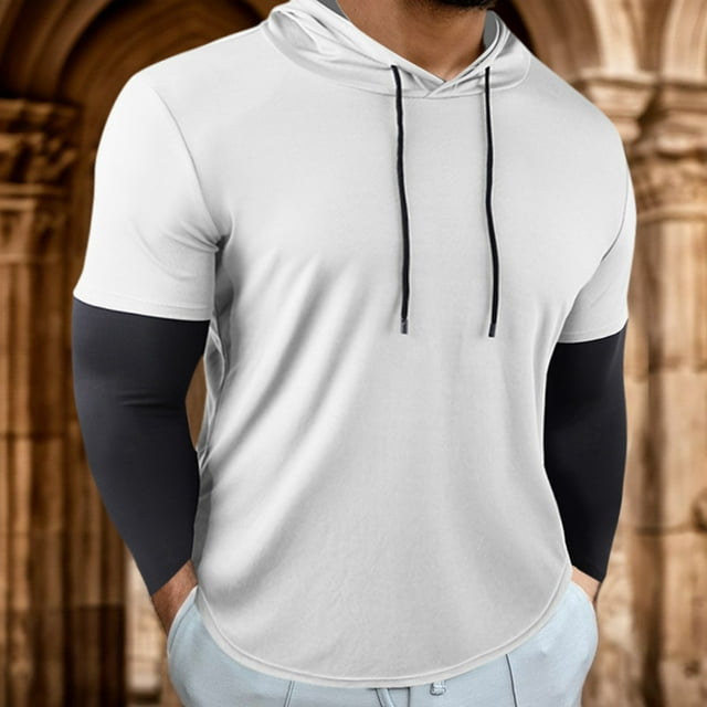 WILLBEST Sudaderas En Pareja para Hombre, Jersey De Manga Larga para Correr, Camiseta De Entrenamiento, Sudadera con Capucha, Ropa Holgada para Ejercicio y Fitness XXGrande