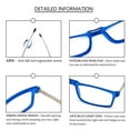 thumbnail image 4 of REAVEE 2 Pack Folding Reading Glasses Compact Portable Readers Blue Light Blocking For Men Women Computer Glasses Black+Blue 2.5x, 4 of 4