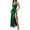 Green, variant on Women's Sexy Backless Satin Maxi Dress V-Neck High Split Spaghetti Strap Graduation Dress