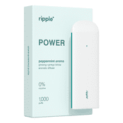 ripple Peppermint 0% Nicotine Diffuser, Ginseng & Ginkgo Biloba Extracts, 1,000 Puffs