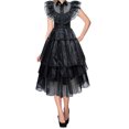 thumbnail image 4 of Vestido Noche Disfraz Halloween Miércoles Addams Niñas, 4 of 9