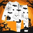 thumbnail image 2 of Girls Pajama Kids Halloween Pajamas Pumpkin Ghost Print Long Sleeve Crewneck Loungewear Soft Kids 7-8 Years Pajamas Boys, 2 of 3