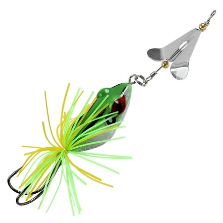 BESTSKY Spinnerbait Frog Lure Fishing Lure for Targeting Black Bass with Rotating Sequi