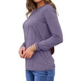 thumbnail image 3 of SHINE UP Blouses for Women Pleat Long Sleeve Shirts for Women Crewneck Casual Tunic Tops, 3 of 7