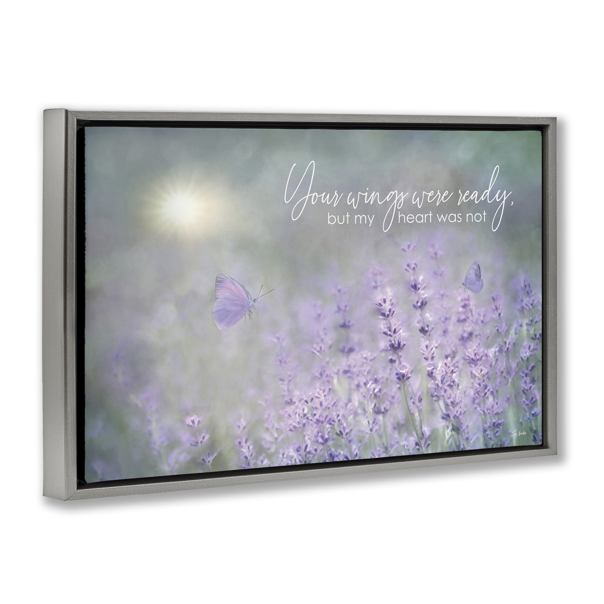 Stupell Industries Floral Grief Quote Plants & Flowers Painting Gray Floater Framed Canvas Art Print Wall Art, 25 x 17
