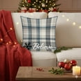 thumbnail image 6 of YIKA Christmas Tree Snowflake Reindeer Pillowcase 45x45cm Blue Christmas Pillow Cover Cute Snowman Super Soft Printed Home Sofa Holiday Decoration Pillow Cover D, 6 of 6
