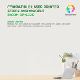 thumbnail image 2 of TCT SP220 Toner Cartridge 4 Pack - Premium Compatible Replacement for Aficio SP C220A C220DN C220N C220S, 2 of 6