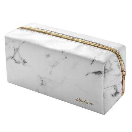 Zodaca Marble Patterned Cosmetic Makeup Toiletry Beauty Travel Zipper Bag (Best Compact Travel Bag)