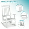 thumbnail image 5 of FODINGHILL Outdoor Rocking Chair Set of 2,HDPE All Weather Patio Rocking Chair for Porch Garden Deck,White, 5 of 11
