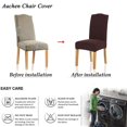 thumbnail image 5 of Auchen Super Stretchy 2-Piece Knitted Jacquard Dining Chair Slipcovers, Coffee, 5 of 9