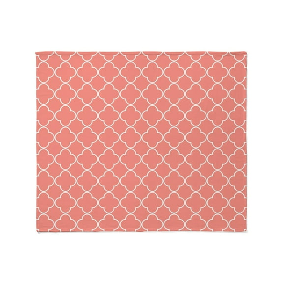 CafePress - Coral Quatrefoil Pattern Throw Blanket - Soft Fleece Throw Blanket, 50"x60" for All Ages