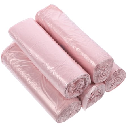 ibasenice Disposable Plastic Trash Bags Pink Strong Bathroom Garbage Bags