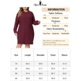 thumbnail image 6 of GRACE & GRANDEUR Plus Size Sweater Dress for Women Long Sleeve Knit Pullover Short Sweater Dresses Army 3X Burgundy, 6 of 6