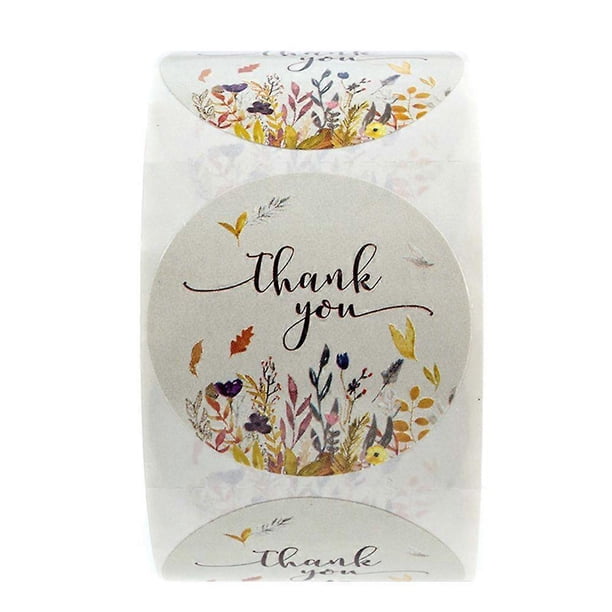 1 Roll Thank You Tag Sticker Decorative Label Gift Wrapping Decal Sealing Decal