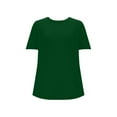 thumbnail image 5 of Comfort Colors Tshirt for Women Solid-color Fashionable Back-button T-Shirts Round-neck Top Short-sleeved Round-neck Top/T-Shirts, 5 of 7