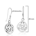 thumbnail image 3 of Intricately Stylish Filigree Swirls Sterling Silver Round Dangle Earrings, 3 of 5