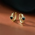thumbnail image 4 of 925 Sterling Silver Black Heart Hoop Earrings for Women Teens Heart Huggie Earrings Hoop, 4 of 13