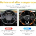 thumbnail image 3 of Car Steering Wheel Cover, 15 inch Carbon Fiber Microfiber PU Leather Elastic Steering Wheel Protector for Men Women, Anti-Slip Breathable Car Interior Accessories for Most Cars (Black/Orange), 3 of 12