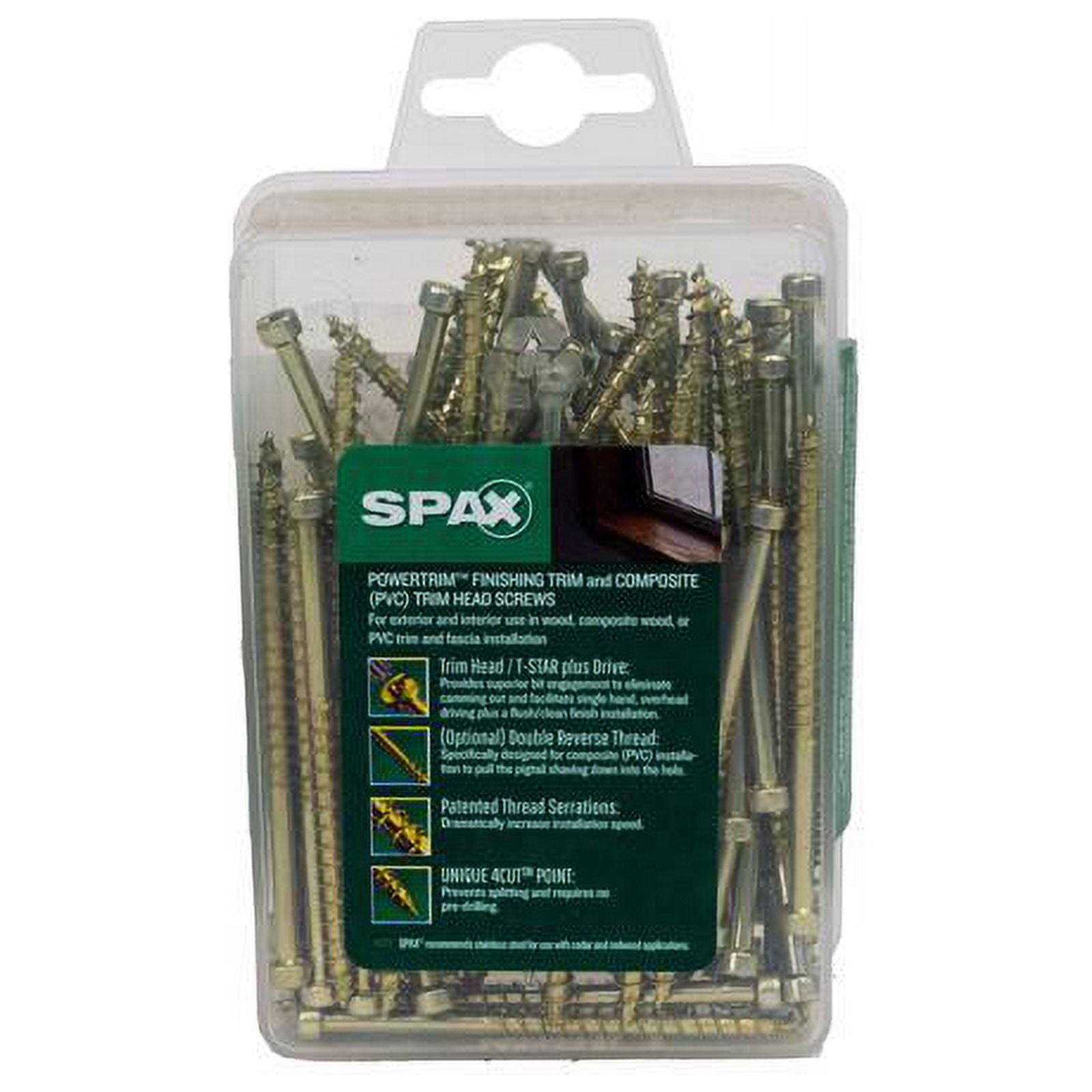Spax 5042041 Power Trim No. 8 x 2.5 in. Star Round Head Trim Screws, Yellow- Pack of 100