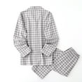 thumbnail image 4 of Yaltungu Pajama Sets for Men Plaid Pants Button down Long Sleeve Shirts with Pocket Casual Sleepwear 2 Piece Outfits, 4 of 4
