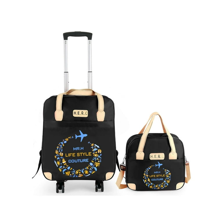 4 wheel travel backpack Gustave Wheeled Travel Backpack 2Pcs Carry on Luggage Set Rolling Laptop Backpack Overnight Trolley Suitcase Duffle Bag with 4 Wheels for Women Men