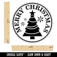 thumbnail image 2 of Merry Christmas Holiday Evergreen Tree Self-Inking Rubber Stamp Ink Stamper - Red Ink - Medium 1 Inch, 2 of 7