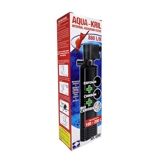 Filtro Interno Acuario Aquakril 100 A 200 Lts 880 L/h