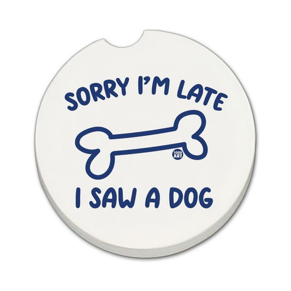 Thirstystone "Saw A Dog" Single Absorbent Stone Car Coaster