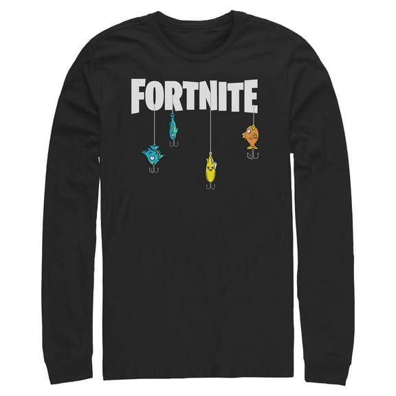 Mens Fortnite Fishing Lure White Logo Long Sleeve Shirt