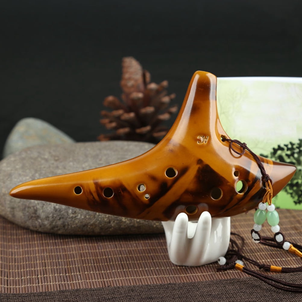 Worgeous 12 Holes Alto Ocarina Music Instrument for Beginner Professional Performer (Yellow)
