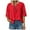 Red, variant on vigerkar Women Dressy Zipper Tops Summer Casual V Neck Mesh Panel 3/4 Bell Sleeve Loose Blouse Top Dark Blue, M