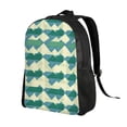 thumbnail image 3 of Single Side Full Backpack 16.1×11.8×4.5in Large Capacity Breathable Shoulder Belt Leisure Simple And Strong Bearing Capacity Lightseagreen Colorful Houndstooth_1, 3 of 8